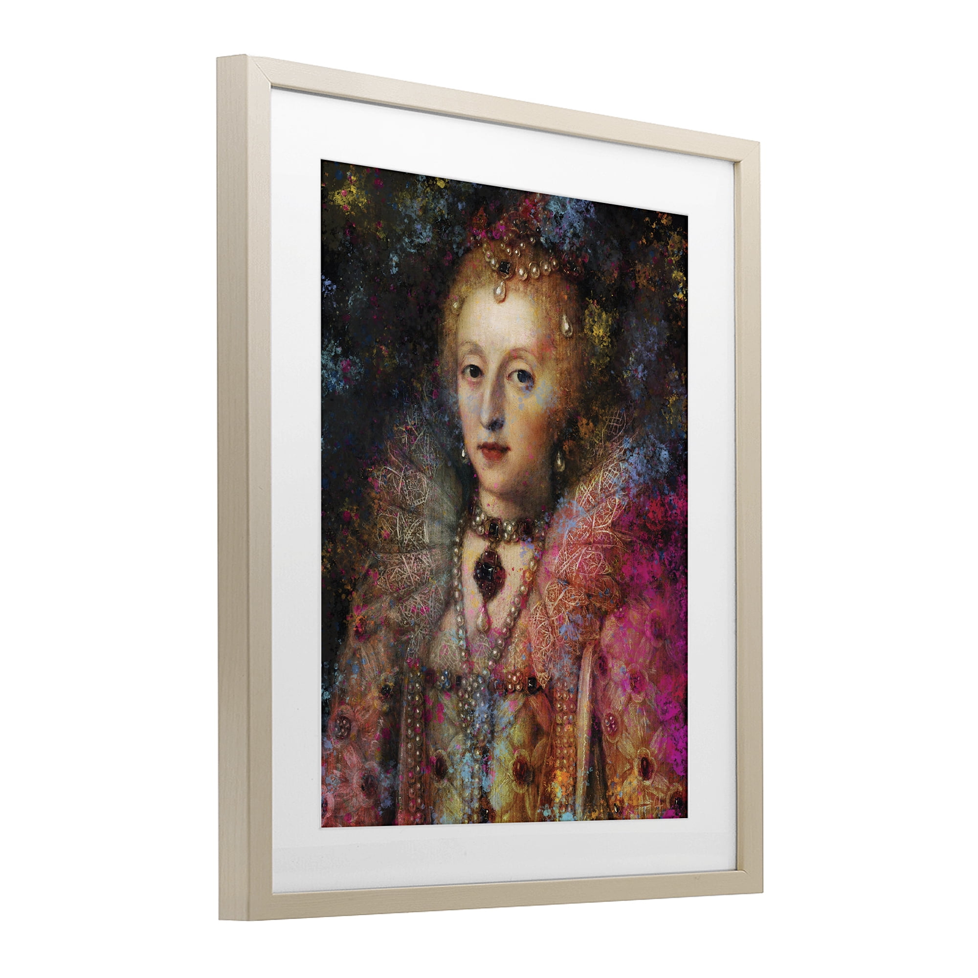 Stupell Industries Dappled Royalty Renaissance Portrait Birch Framed Print Under Glass, design by Sarah Adams