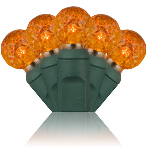 70 G12 Orange Globe String Lights, 24 ft LED Halloween Lights Ball