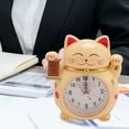 thumbnail image 4 of Lindo RelOJ Despertador de Gato de la Suerte de Dibujos Animados de PlásTico Preciso para El Dormitorio del Hogar, 4 of 7