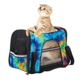 thumbnail image 6 of Tie Dye Sherpa Pet Carrier Bag for s and Small Dogs - Durable 900D Oxford Cloth Fabric,Adjustable Nylon Webbing Strap - 17x10x11.8 in / 43x26x30 cm, 6 of 7