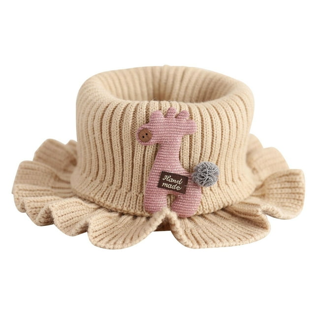 Kids Knitted Scarf Windproof Cartoon Warm Winter Circle Scarf Winter Neck Gaiter