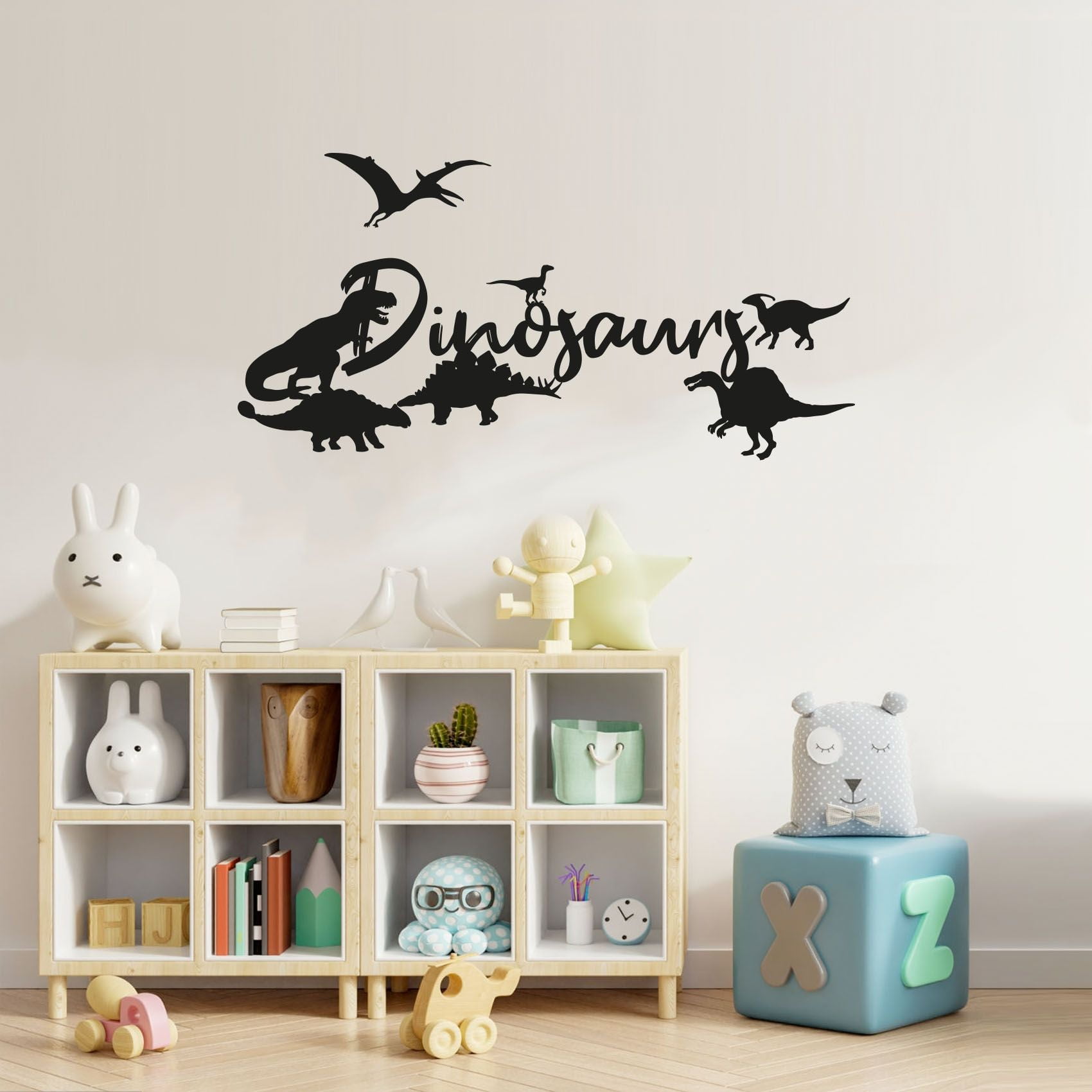 Dinosaurs - Beautiful Dinosaurs Silhouette Different Dinosaur Types Design Vinyl Design Wall Sticker Art Decal Boy Girl Kid Room Bedroom Nursery Kinder Home Decor Stickers Decoration Size (22x30 inch)