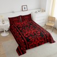thumbnail image 4 of Erosebridal Rde Damask Flower Bedding King Comforter Set, Retro Boho Down Comforter, Mandala Hippie Decor, Reversible, 4 of 7
