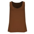 thumbnail image 5 of Brilliant Tank Tops for Women Plus Size Women's New Plus Size Solid Color Lace Racerback U-Neck Camisole Sleeveless Tank Tops Brown XL, 5 of 7