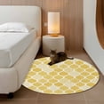 thumbnail image 3 of Round Area Rug 3ft, Yellow Bohemian Geometric Texture Non-Slip Non-Shedding Floor Mat, Abstract Moroccan Pattern Washable Sturdy Carpet for Living Room Bedroom Home Decor, 3 of 9