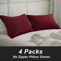 PiccoCasa 4 Pcs Pillowcases Soft Microfiber Pillow Shams King Burgundy