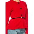 thumbnail image 7 of Women's Collarless Button Down Jacket with Belt Accent, 7 of 7