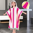 thumbnail image 4 of Hooded Beach Towels for Boys| Girls | Teens (8-16Years), 100% Thick Poncho Towel Robe for Kids, Perfect for Pool, Beach, Bath and Gifts, Grey Cabana Stripe Design, 4 of 4