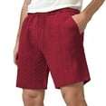 thumbnail image 1 of Pantalones cortos de color liso con bolsillo con cremallera para hombre: pantalones cortos deportivos ligeros y transpirables para el verano, corte holgado con cintura elástica, poliéster., 1 of 8
