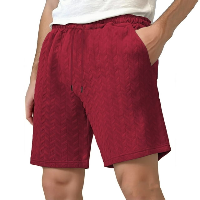 Pantalones cortos de color liso con bolsillo con cremallera para hombre: pantalones cortos deportivos ligeros y transpirables para el verano, corte holgado con cintura elástica, poliéster.