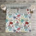 thumbnail image 3 of Ambesonne Science Quilted Bedspread Set 3 Pcs, Student Supplies, Queen Size, Multicolor, 3 of 3