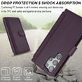thumbnail image 6 of ELEHOLD for Samsung Galaxy S22 Ultra PU Leather Wallet Case, with Card Holder Strap Shoulder Lanyard for Women Men, Durable Zipper Kickstand Cover for Samsung Galaxy S22 Ultra,Purple, 6 of 10