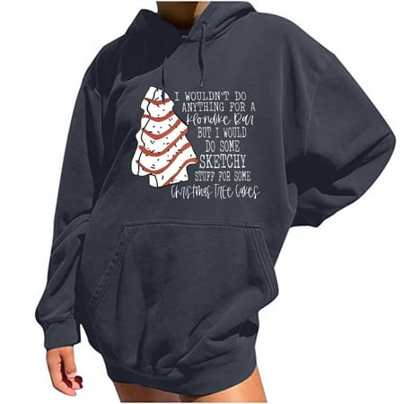 

Aueoeo Long Sleeve Shirts for Women Super Soft Sweatshirts for Women Women s Casual Sexy Christmas Cake Print Pullover Shirt Casual Cute Holiday Long Sleeve Hoodie Tops
