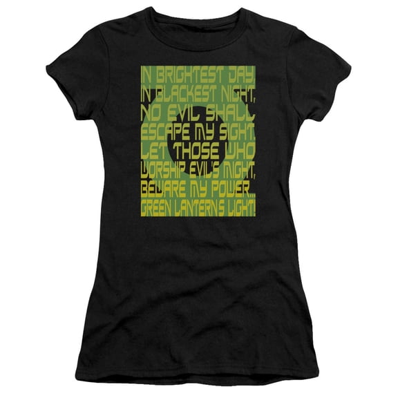 Green Lantern Green Lantern Oath S/S Junior Women's T-Shirt Sheer Black
