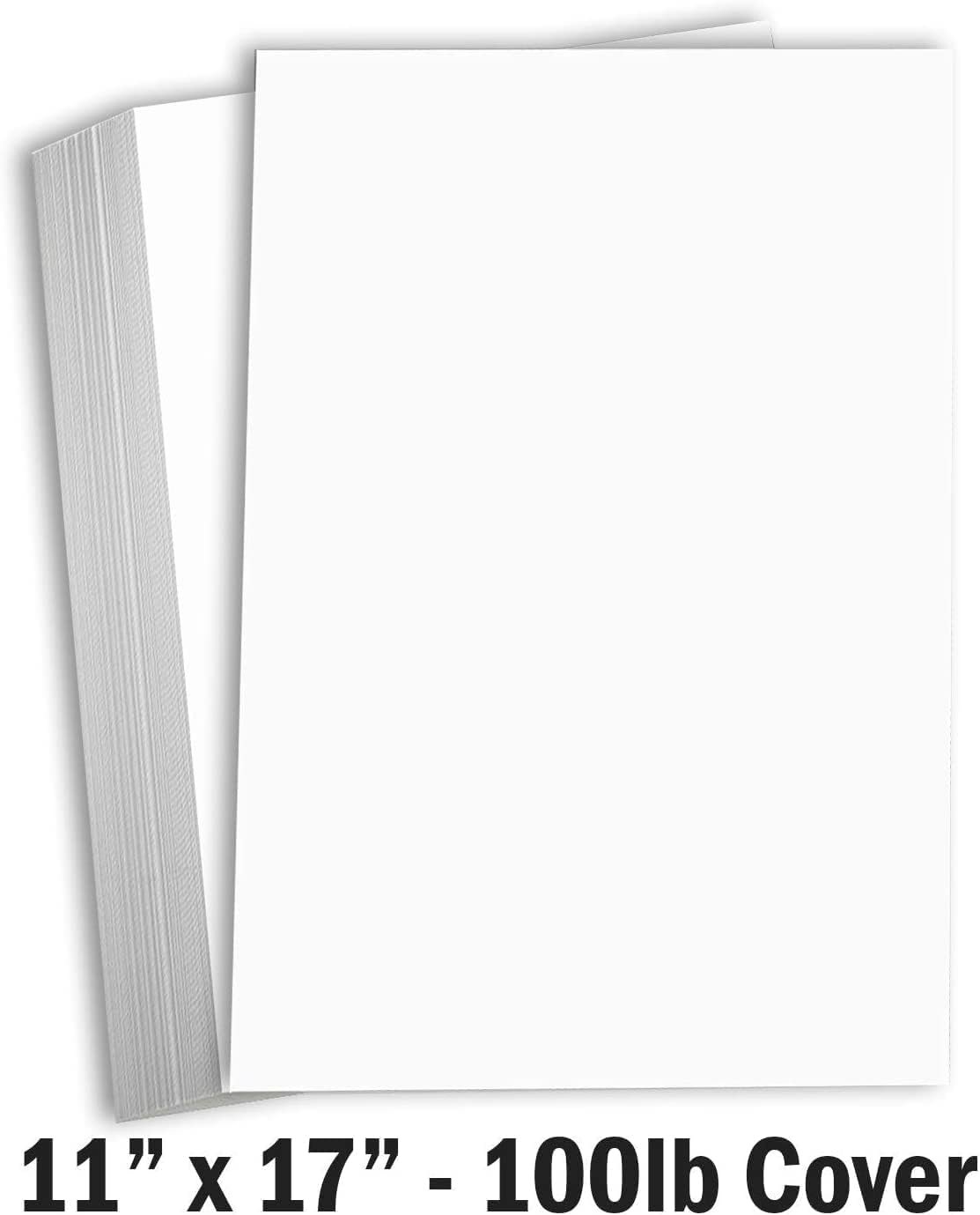 Hamilco White Cardstock Thick 11x17 Paper - Heavy Weight 100 lb Cover Card Stock 50 Pack Bright