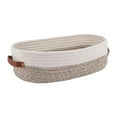 thumbnail image 1 of Cesta de tela de algodón con asas, cesta de almacenamiento, contenedor organizador de baño para el hogar Gris y blanco, 1 of 9