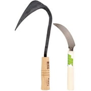 Bundle Set of YoungJu DaeJangGan Original Homi (Hand Plow Hoe) and Saw Tooth Sickle, for Easy Digging, Seeding, Planting, and Gardening