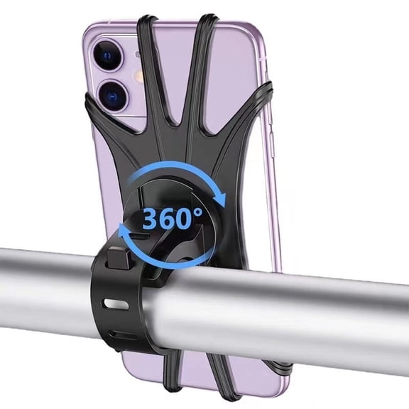 Universal Bike Phone Mounts, 360 Rotation Silicone Holders for iPhone and Samsung, Compatible with 4.7-6.8 Inches Phones, Easy Installation