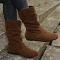 thumbnail image 3 of Oyedens Slouchy Mid Calf Boots for Women with Lining Wide Calf Winter Thermal Snow Boots, 3 of 5
