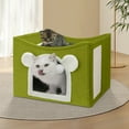 thumbnail image 5 of Luxury Double-decker Cat Bed with Cat Scratching Board, Foldable Indoor Cat Bed, Leisure And Entertainment All-in-one Cat Nest, All-season Universal, Green, 5 of 8