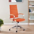 thumbnail image 2 of Computer Work Desk Chair, Orange, Faux Vinyl Leather, Home Office Business, Modern Contemporary HB33126, 2 of 11
