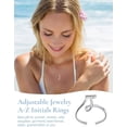 thumbnail image 6 of SILVERCUTE S925 Initial Rings, Adjustable Size 6-12 Statement Alphabet Letter A-Z Jewelry Personalized Twisted Initials Rings Sterling Silver Stacking Ring for Women, 6 of 15