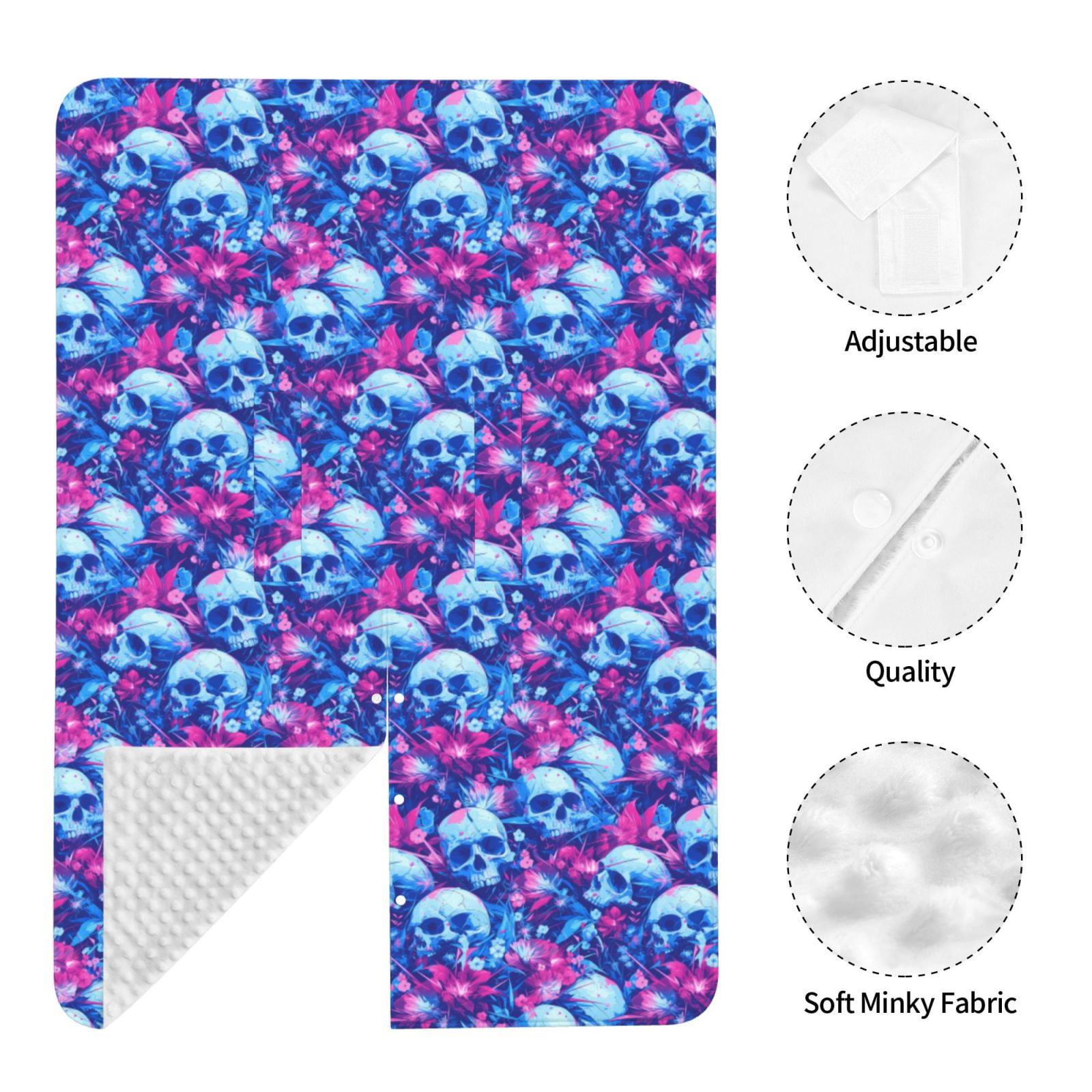 Naloa blue Skull purple flower Baby Car Seat Cover, Breathable Baby Carrier Cover, Multiuse Baby Carrier Cover & Nursing Breastfeeding Cover
