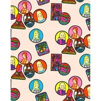 Barbie Travel Patches Removable Vinyl Wallpaper, Peach