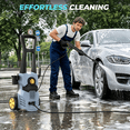 thumbnail image 5 of Electric Pressure Washer, 4200PSI 2.6GPM Portable Power Washer with 3 Length Adjustable Spray Gun, 0-60° Multi-Angle Nozzle, Foam Tank, Rolling Wheels, for Car Driveway Patio Fence Home Cleaning, 5 of 9