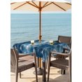 thumbnail image 3 of Outdoor Tablecloth with Umbrella Hole for Patio/Picnic/Party/Camping, Vintage Minimalist Waterproof Table Cloth Square Cover Washable, Deep Blue Abstract Tie-dye Texture (54"x 54"), 3 of 9