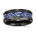thumbnail image 2 of Bling Jewelry Mens Celtic Knot Titanium Wedding Band Ring Dragon Carbon Fiber, 2 of 5