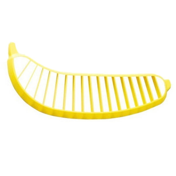 Injueey Cortador de plátanos, cortador amarillo, cortador de plástico para ensalada de plátano, herramienta para hacer frutas y verduras, herramienta Cocina y Comedor Injueey JJ14775-00B