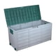 thumbnail image 1 of Zimtown Caja de Almacenamiento de Plástico de 75 Gal, Cofre para el Patio Trasero, Herramientas, Cojines, Juguetes con Rueda Verde, 1 of 11