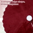 thumbnail image 3 of JEWLALO Burgundy Christmas Tree Skirt, 48 Inches Neutral Velvet Christmas Tree Skirts Modern Scalloped Edge Xmas Decorations Minimalist Mat for Home Indoor Outdoor Holiday Party Decors, 3 of 9