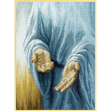 Janlynn His Hands Counted Cross Stitch Kit, 11" x 15", 14 Count