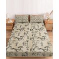 thumbnail image 2 of King Size Fitted Sheet Set - Western Wild Horse 3 Piece Bedding Sets 16" Deep Pocket Fitted Sheet with 2 Pillowcases, Desert Cactus Vintage Brown Brushed Microfiber Hotel Luxury Bed Sheets, 2 of 9