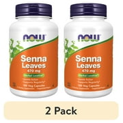 (2 pack) NOW Supplements, Senna Leaves (Cassia angustifolia) 470 mg, Supports Regularity*, Herbal Laxative*, 100 Veg Capsules