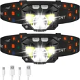thumbnail image 3 of 2-Pack Rechargeable Headlamp with Motion Sensor & Waterproof Design for Camping, 3 of 5
