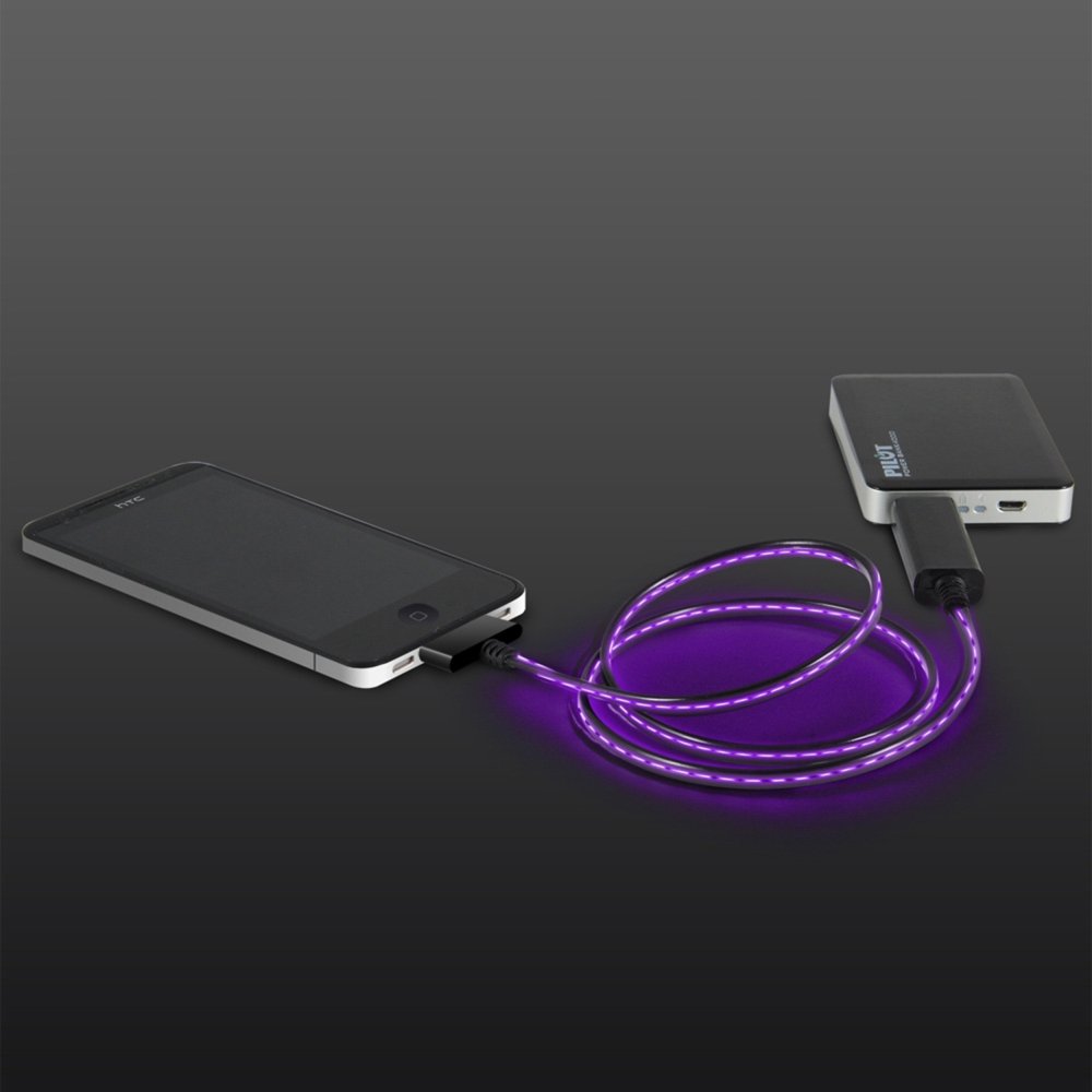 Visable Purple LED Light Up 3FT USB 30 Pin Data Sync Charging Cable