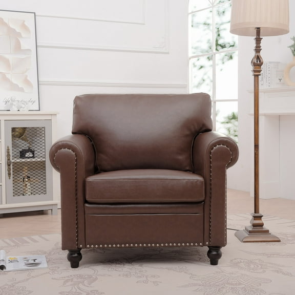 Modern Sofas, 1 Seater Sofa., Brown Pu Rustic Sofas,Fabric Fabric Sofas, Furniture Primary Living Space Sofas 1 Seater Sofa.