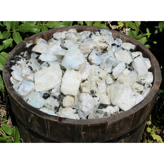 1/4 lb Bulk Lot Natural Rough Rainbow Moonstone Crystals (Raw Reiki Rocks 4 oz)