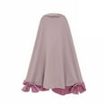 thumbnail image 5 of HomeGardon Baby Girl Dress Girls Cotton Long Sleeve Solid Color Round Neck Dress Lace Turban Two Piece Muslim Children's Clothing Purple 2-9 Years, 5 of 9