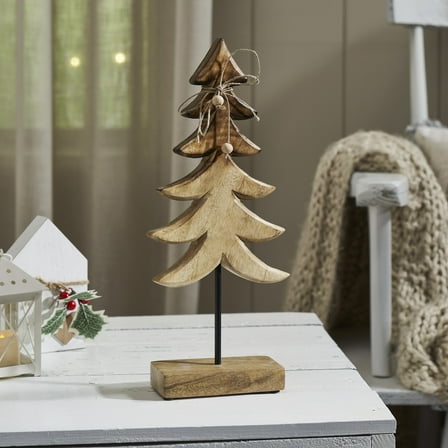 VHC Brands Two-Tone Natural Wooden Tree Large 14.5x6x2.5