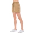 thumbnail image 3 of MixMatchy Women's Solid Elastic Waist band with Drawstring Tencel Shorts, 3 of 7