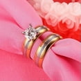 thumbnail image 4 of 6MM Gold & Silver Lover's CZ Band Stainless Steel Wedding Couple Rings Size 5-11, 4 of 6