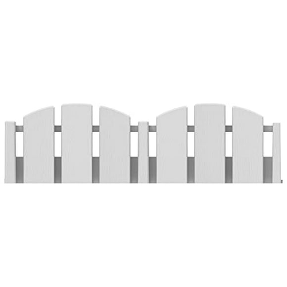 EasyFlex Bordure de Paysage Sans Creuser avec Piquets d'Ancrage, 4.5 Po. de Haut Clôture Décorative Aspect Bois Bordure de Jardin, Kit de 15 Pieds, Blanc (3600WT-15C-6)