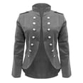 thumbnail image 3 of HAXMNOU Plus Size Jackets for Women Trendy Womens Double Button Front Military Style Blazer Ladies formal Jacket Women's Coats Gray S, 3 of 5