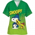 thumbnail image 2 of Uniforme de enfermera con estampado de dibujos animados de Snoopy, cuello en V, bolsillo, uniformes de enfermería, ropa de trabajo para mujer, monos, uniformes médicos para clínica, 2 of 5