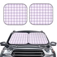 thumbnail image 2 of Sikiie Purple Checkboard Print Foldable Car Windshield Sun Visor, Car Window Sunshade Suitable for Sedan, SUV and Truck Car Accessories-Small, 2 of 6