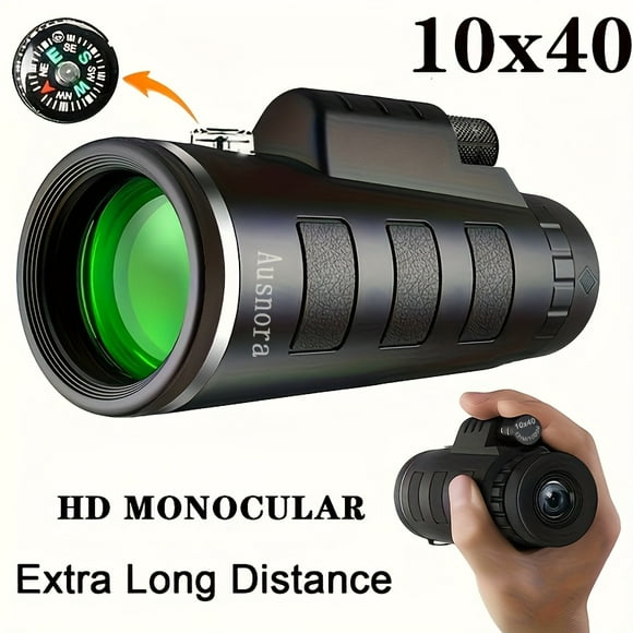QUTETN 10X40 Portable High-Power HD Monocular Telescope with 10X Magnification, Suitable for Outdoor Travel, Camping, Bird Watching, Concerts, And As a Festival Gift.